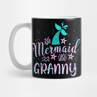 Mermaid Granny Birthday Squad Matching Family Party Bday Mug